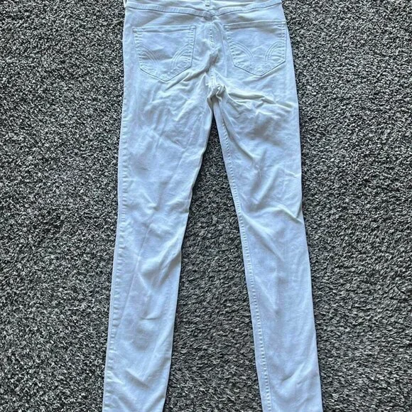 Y2K Hollister Jeans Womens 27 White High Rise Skinny Ripped Jeans - Picture 5 of 8
